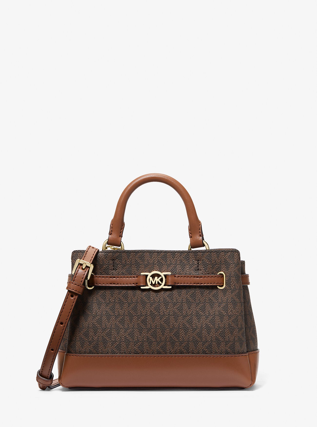 Reed Extra-Small Signature Logo Satchel Brown Brown