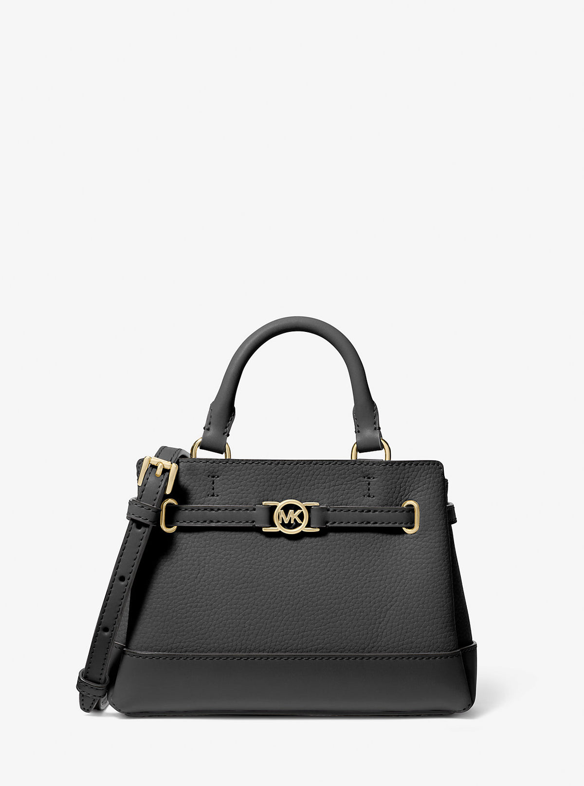 Reed Extra-Small Pebbled Leather Satchel Black Black