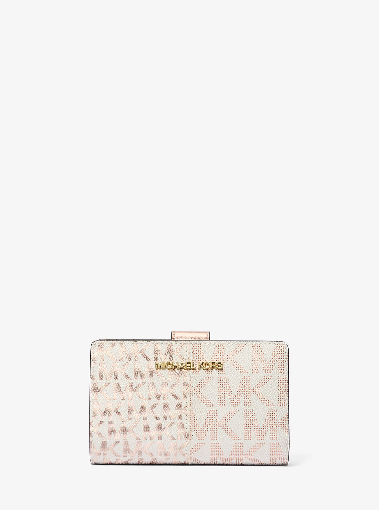 Jet Set Medium Metallic Logo Wallet Rose Gold Rose Gold