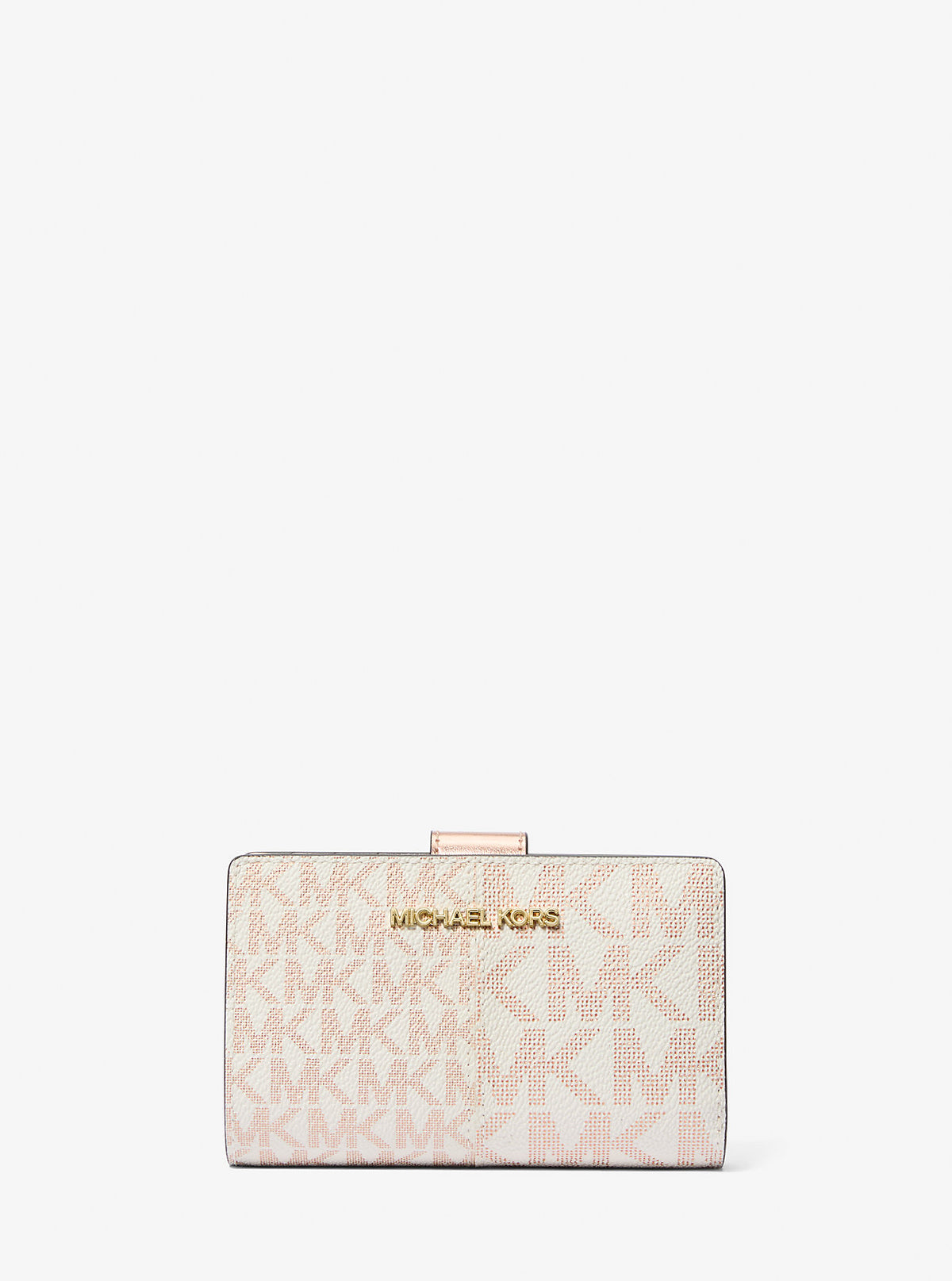 Jet Set Medium Metallic Logo Wallet Rose Gold Rose Gold
