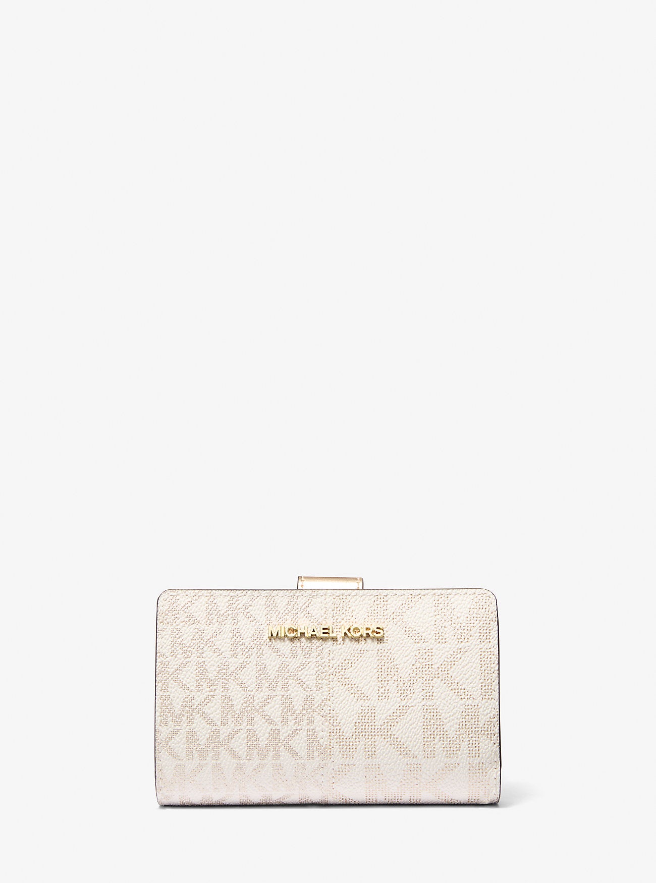 Jet Set Medium Metallic Logo Wallet Pale Gold Pale Gold