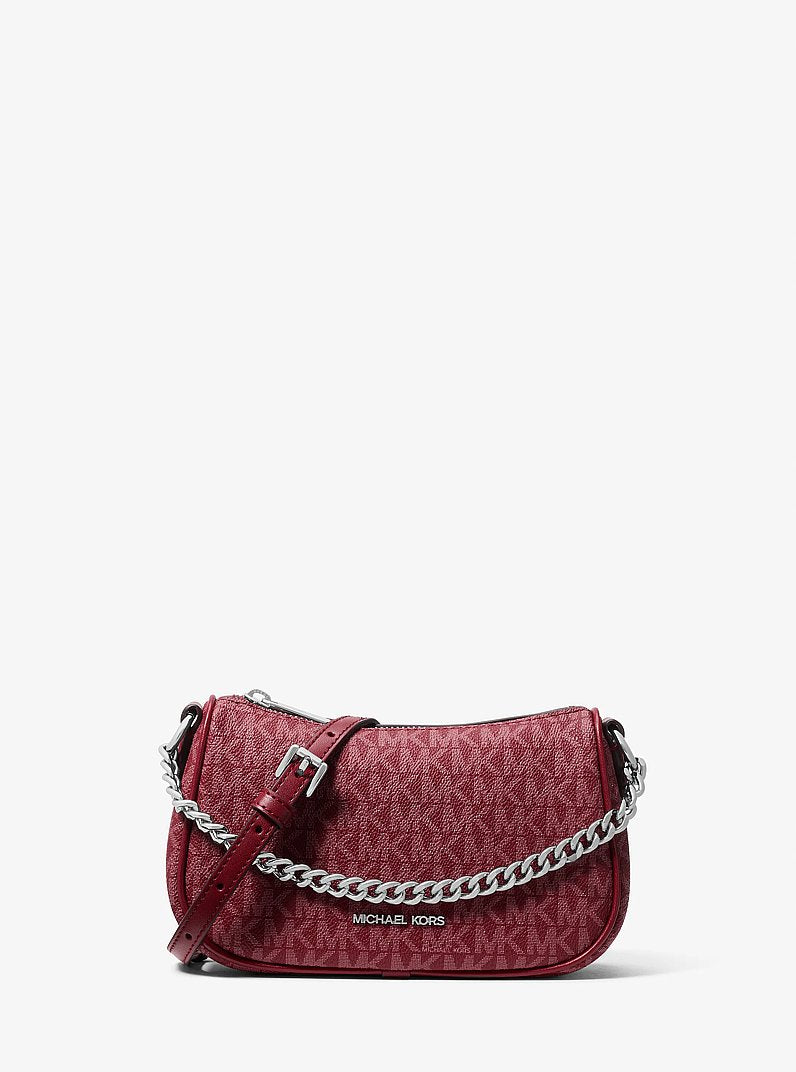 Carmela Small Signature Logo Crossbody Bag Maroon Maroon