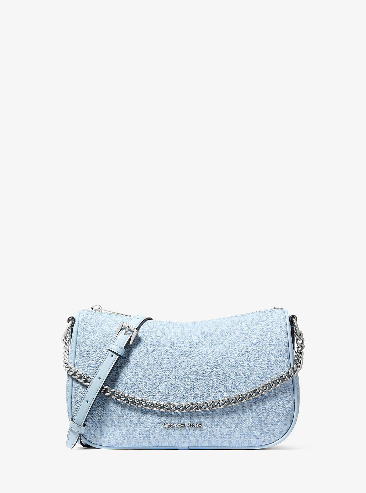 Carmela Medium Signature Logo Convertible Crossbody Bag Pale Ocean Pale Ocean