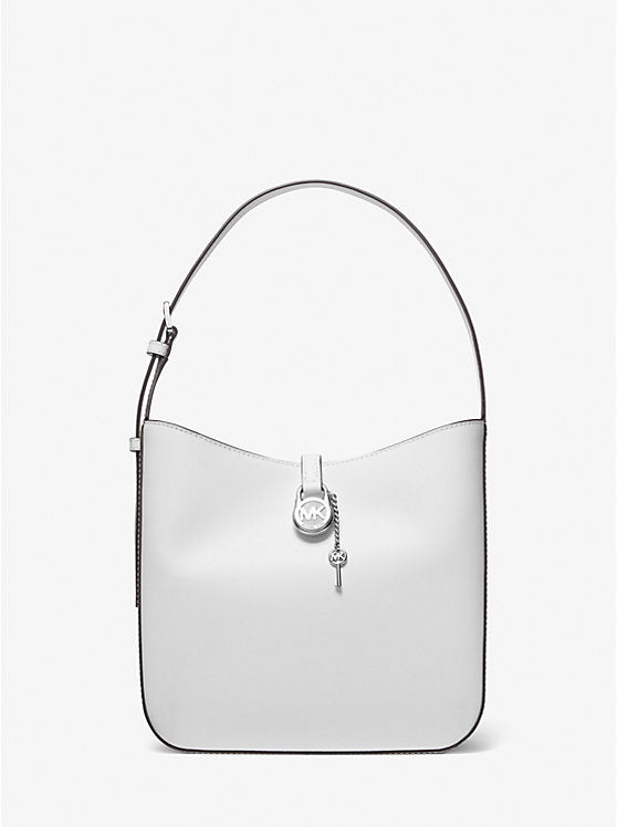 Micheal Kors Lyra Small Leather Shoulder Bag Optic White