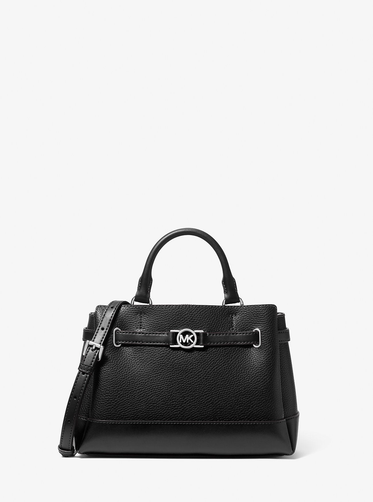 Michael Kors Reed Small Pebbled Leather Satchel Black Black