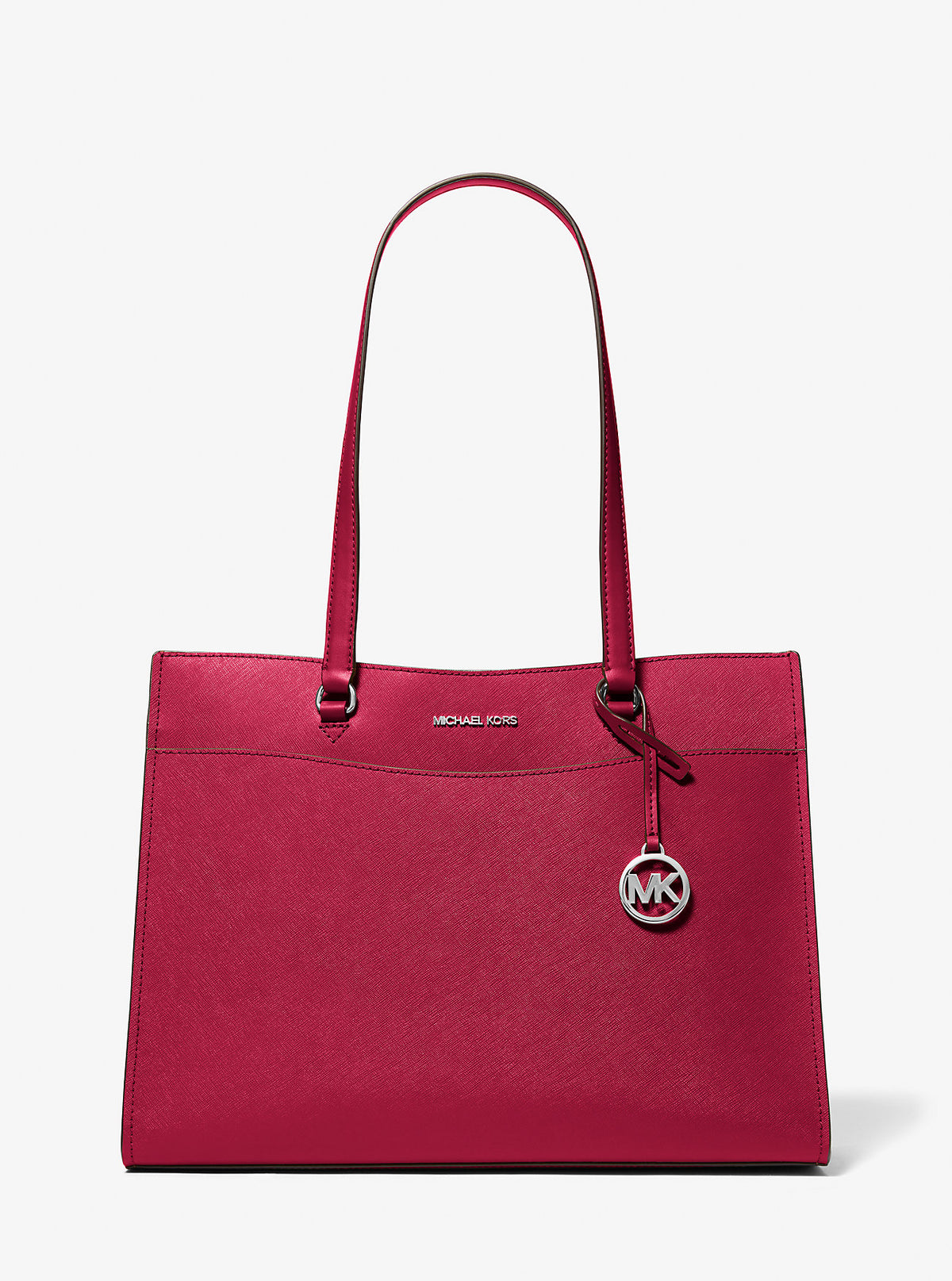 Jet Set Travel Large Saffiano Leather Tote Bag Dk Raspberry Dk Raspberry