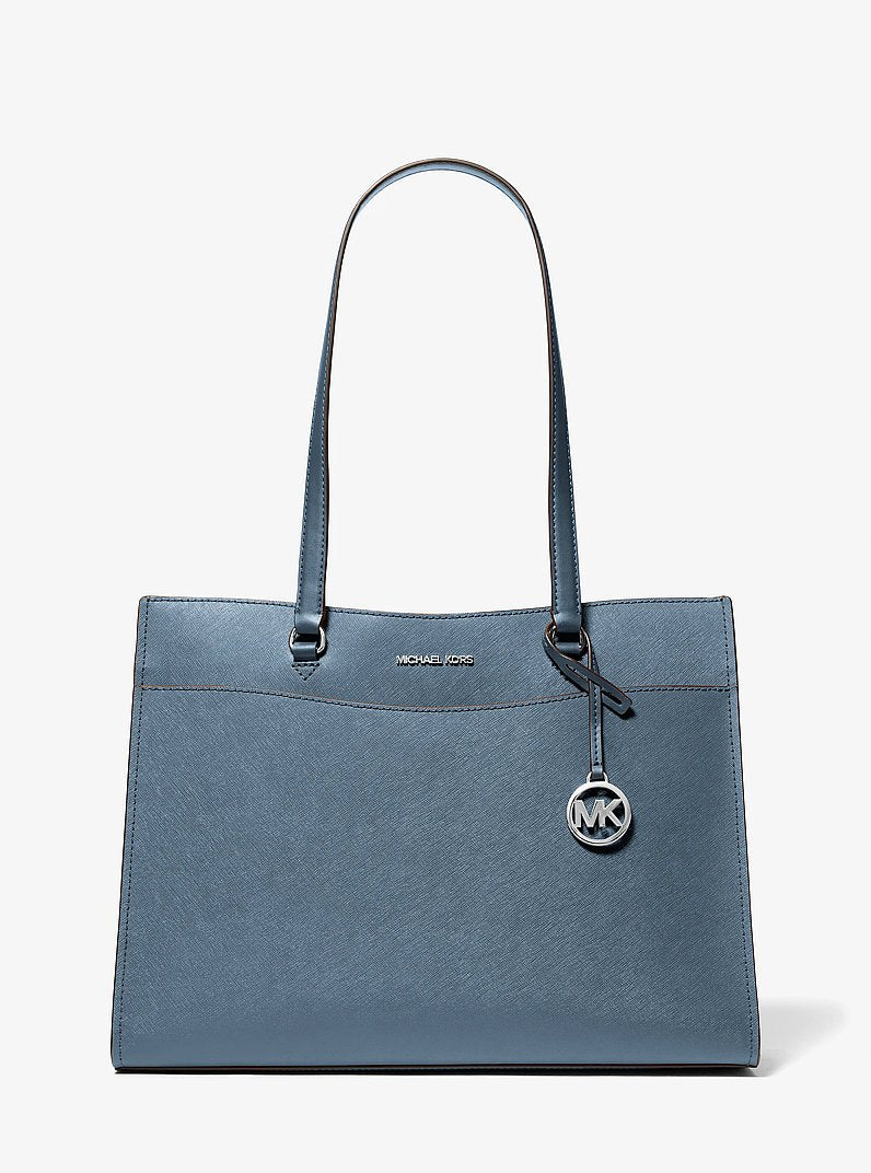 Jet Set Travel Large Saffiano Leather Tote Bag Denim Denim