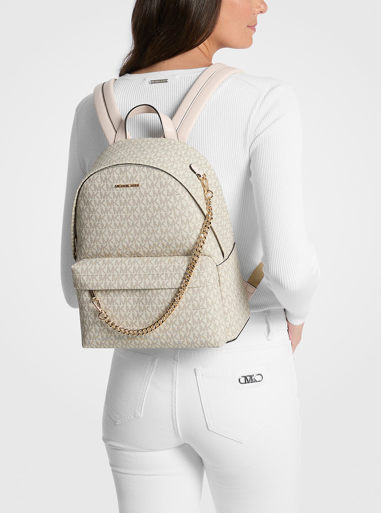 Slater Medium Signature Logo Backpack Lt Crm Multi Lt Crm Multi