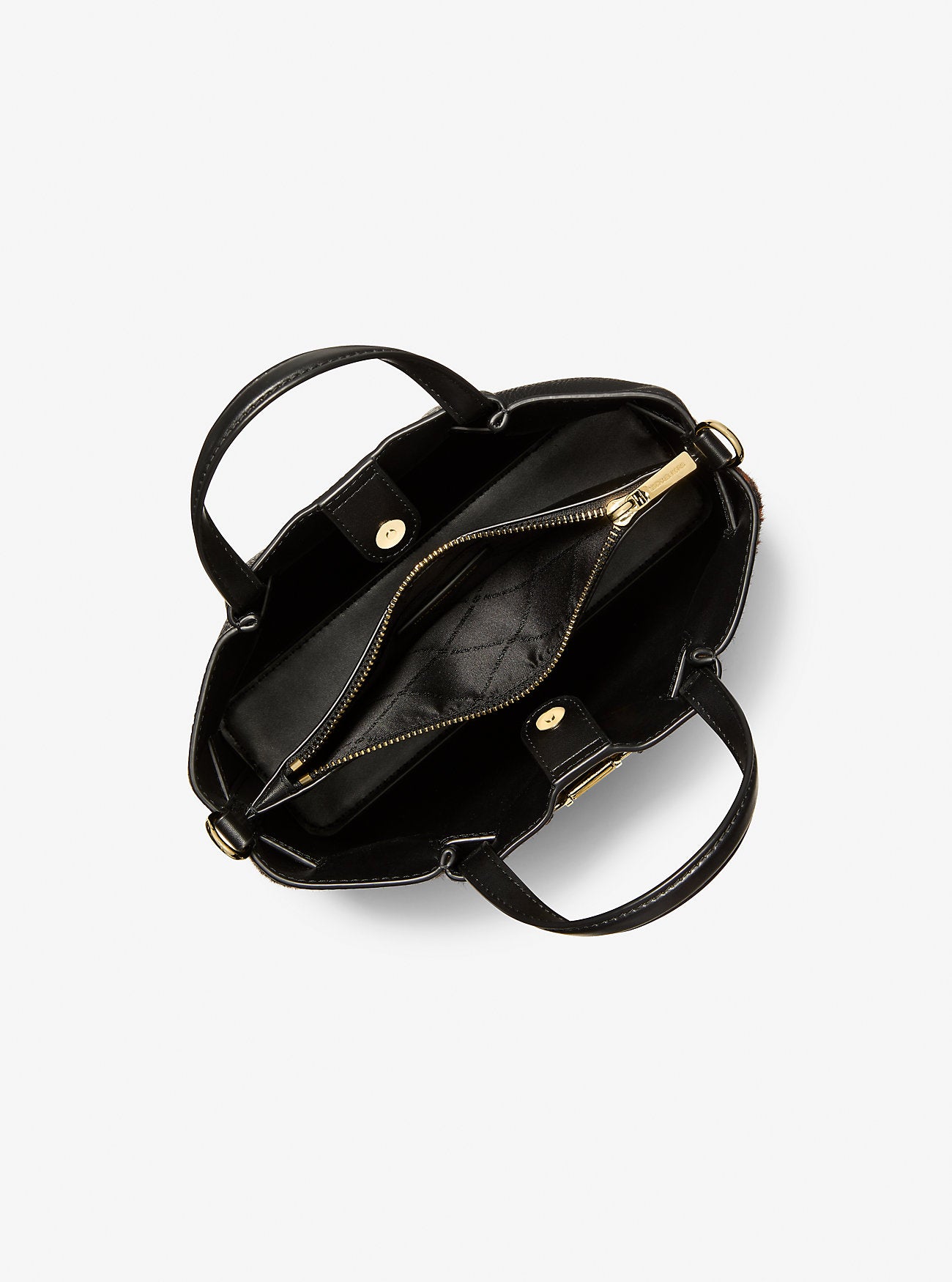 Carson Small Leopard Print Calf Hair Satchel Butterscotch Butterscotch