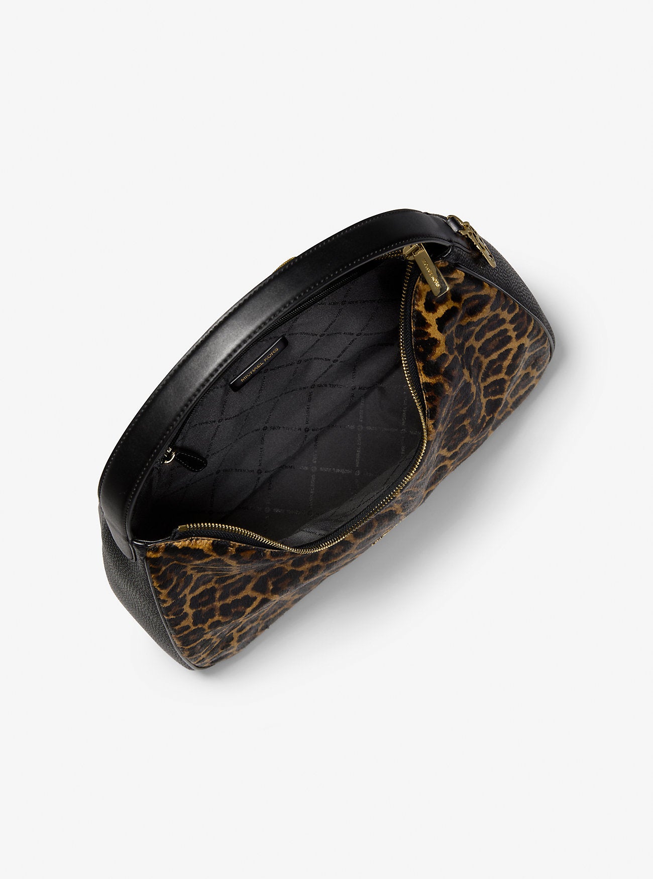 Nayla Medium Leopard Print Calf Hair Shoulder Bag Butterscotch Butterscotch