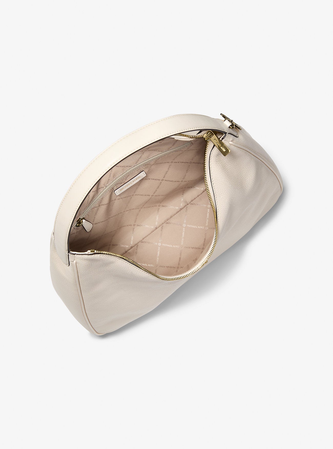 Nayla Medium Pebbled Leather Shoulder Bag Lt Cream Lt Cream