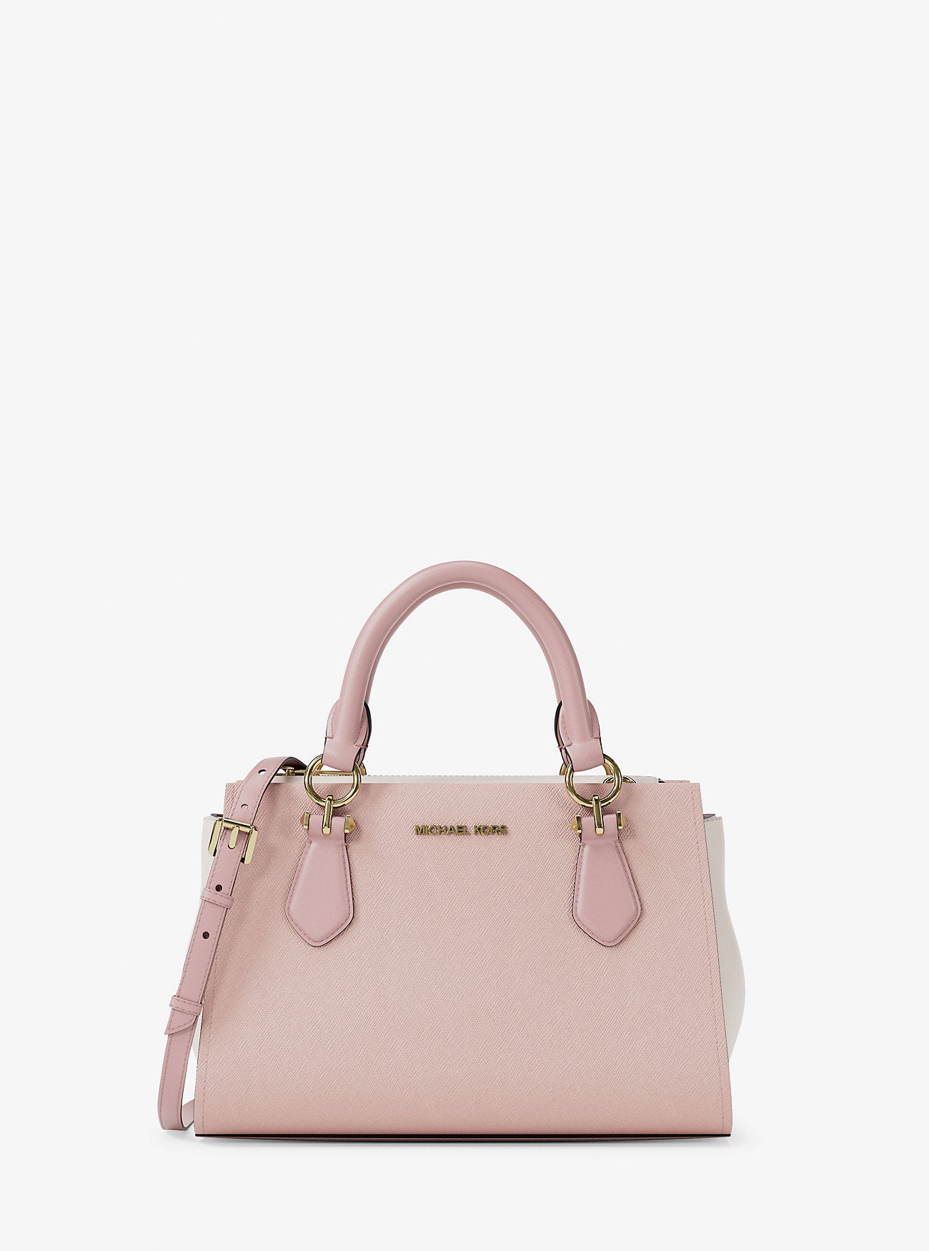 Marilyn Small Color-Block Saffiano Leather Messenger Bag Pwd Blsh Mlt Pwd Blsh Mlt