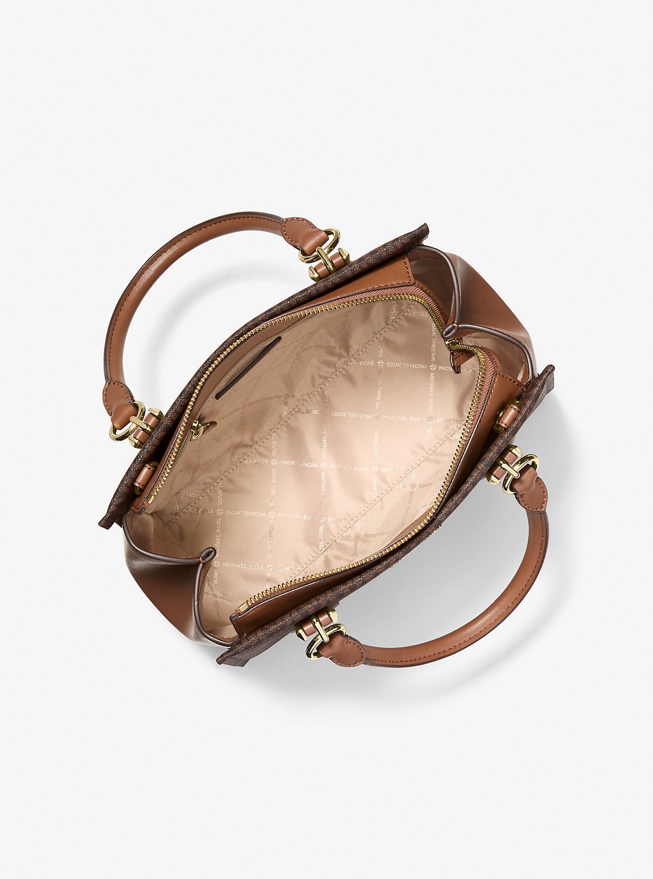 Marilyn Medium Signature Logo Convertible Satchel Brown Brown