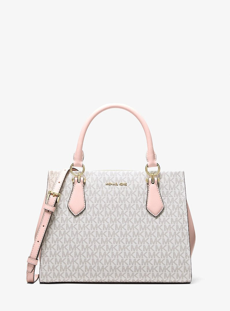 Marilyn Medium Signature Logo Convertible Satchel Pwd Blsh Mlt Pwd Blsh Mlt