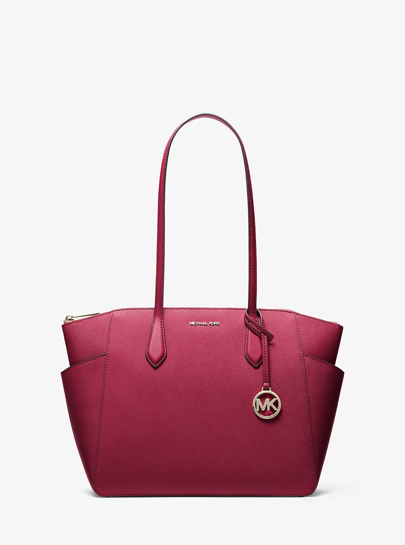 Marilyn Medium Saffiano Leather Tote Bag Cherry Cherry