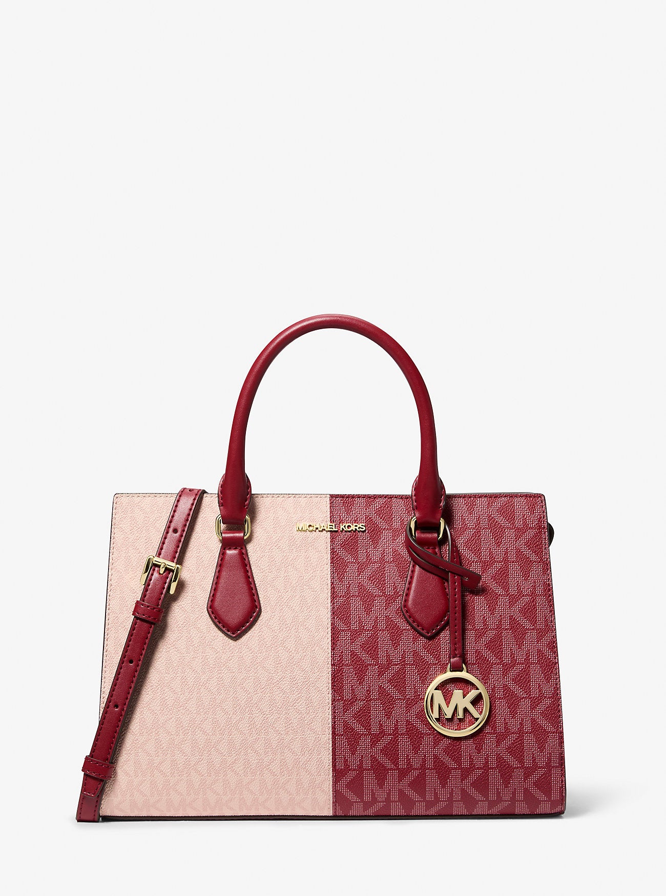 Sheila Medium Two-Tone Metallic Signature Logo Satchel Cherry Multi Cherry Multi