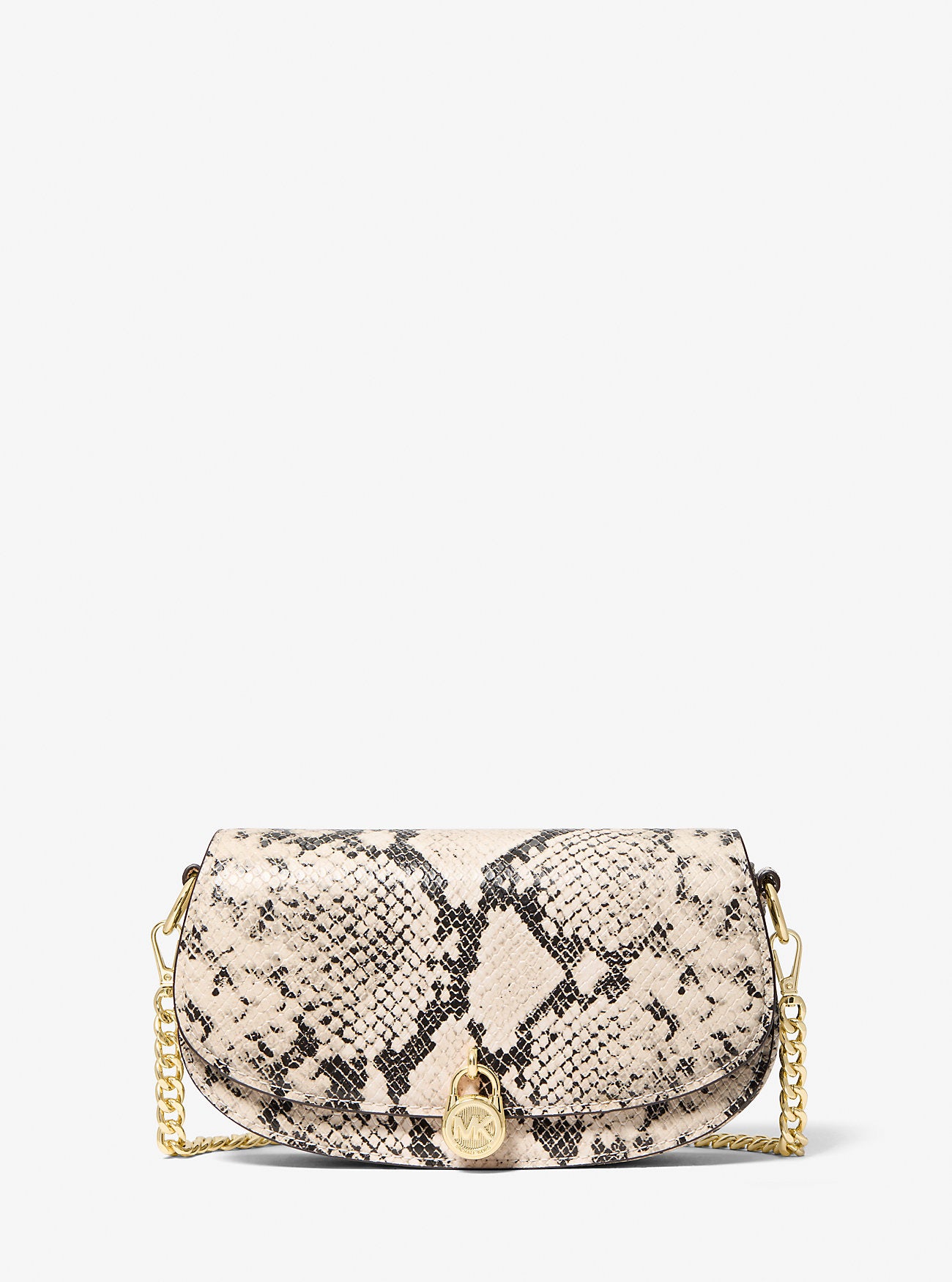 Mila Small Snake Embossed Crossbody Bag Natural Natural