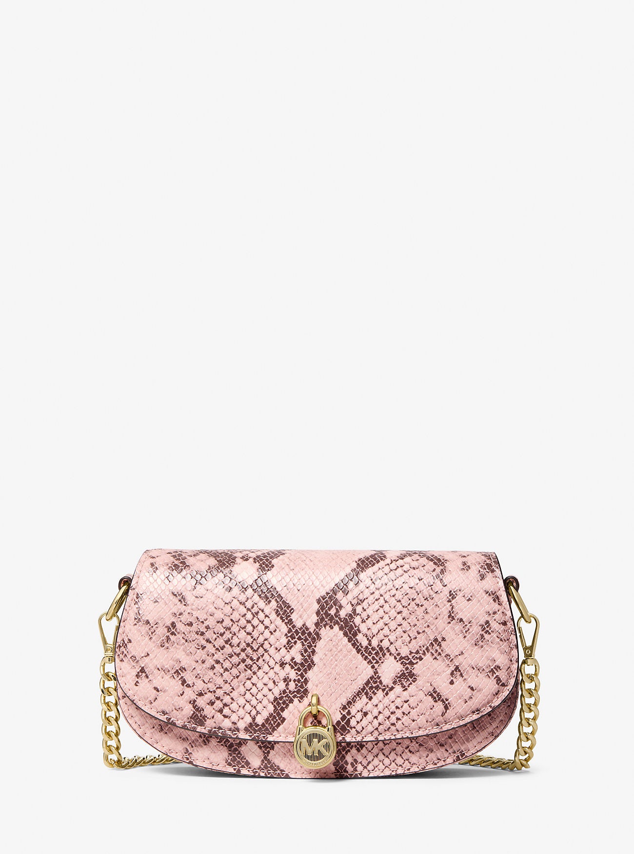 Mila Small Snake Embossed Crossbody Bag Powder Blush Powder Blush