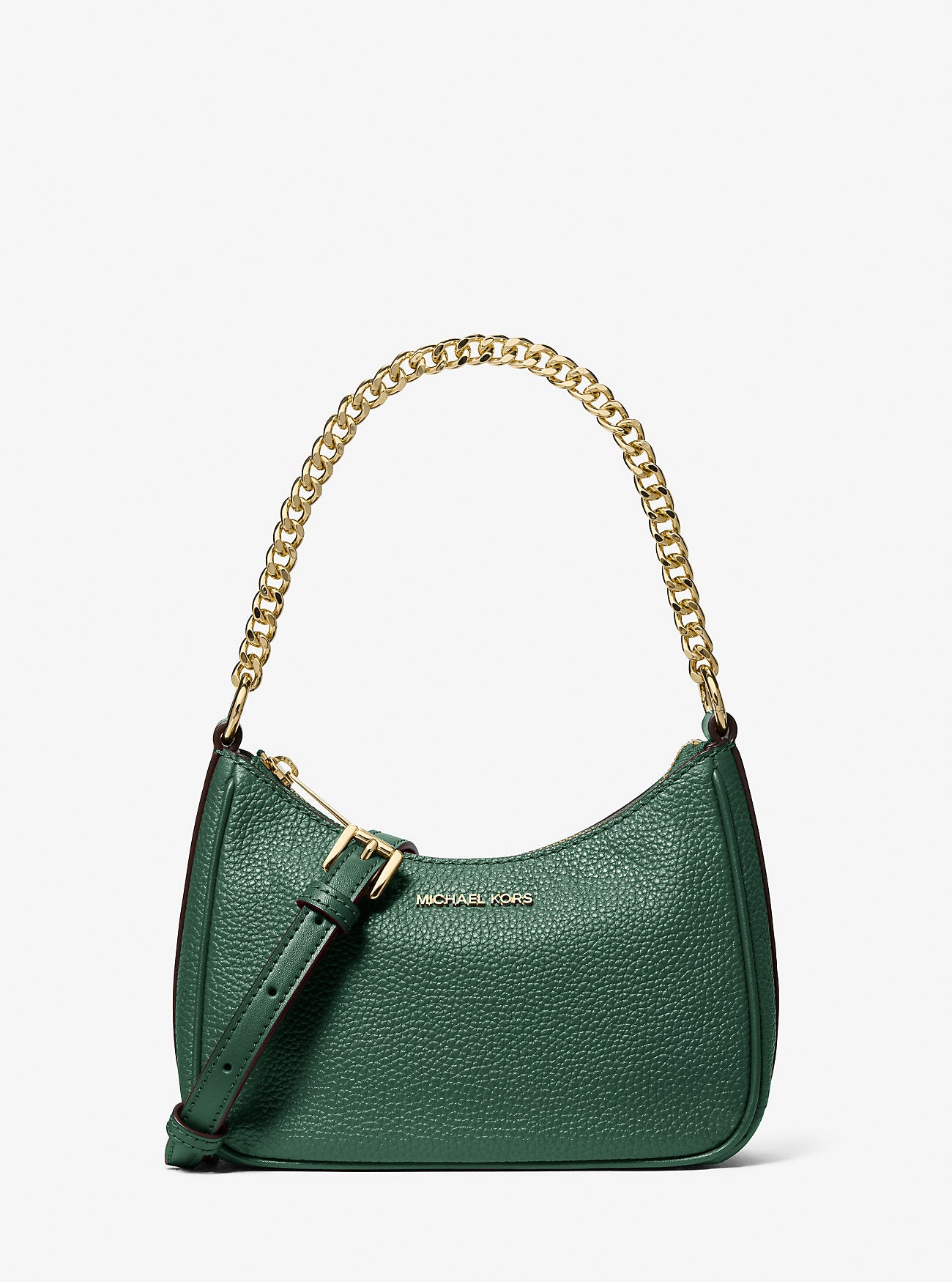 Jet Set Travel Pebbled Leather Convertible Crossbody Bag Moss Moss