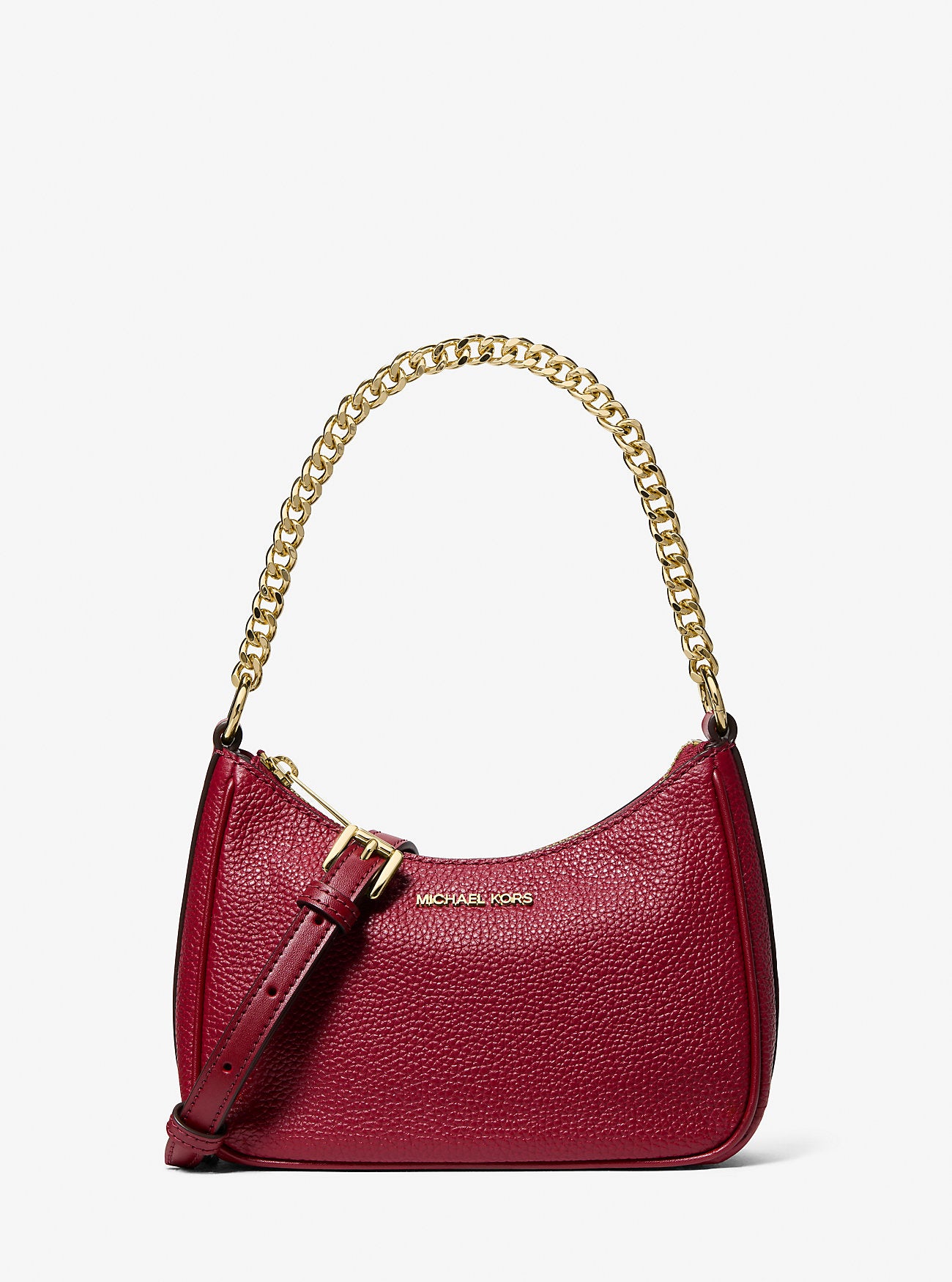 Jet Set Travel Pebbled Leather Convertible Crossbody Bag Cherry Cherry