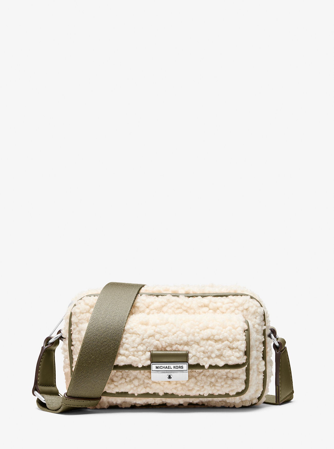 Bradshaw Extra-Small Faux Shearling Camera Crossbody Bag Olive Olive