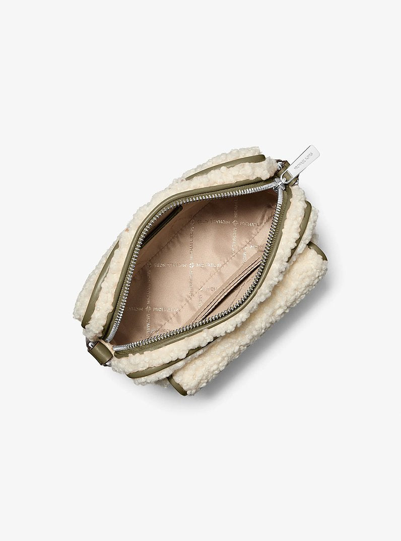 Bradshaw Extra-Small Faux Shearling Camera Crossbody Bag Olive Olive