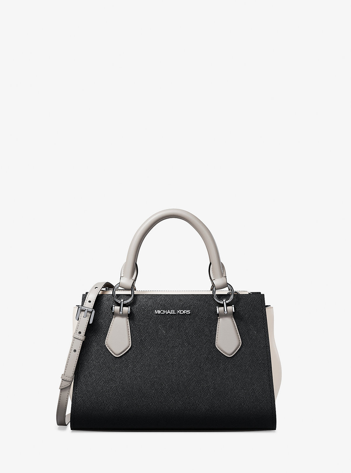 Marilyn Small Color-Block Saffiano Leather Messenger Bag Black Combo Black Combo