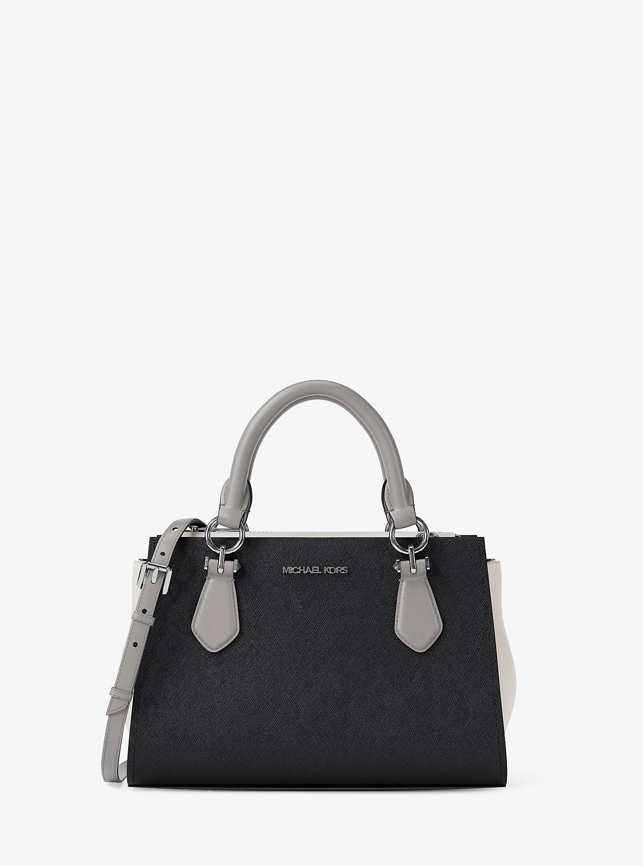 Marilyn Small Color-Block Saffiano Leather Messenger Bag Black Combo Black Combo