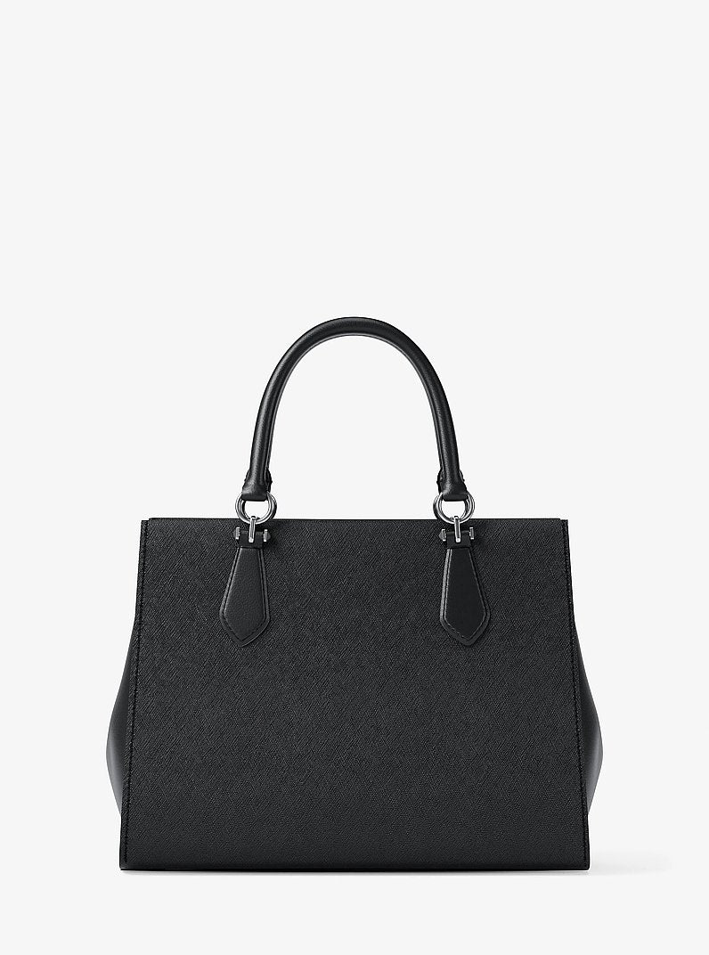 Marilyn Medium Saffiano Leather Satchel Black Black