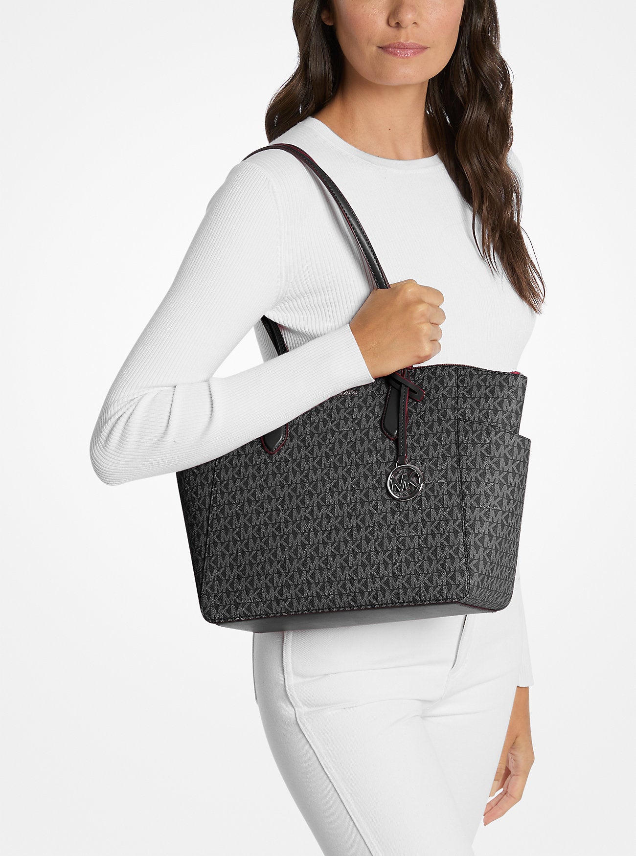 Marilyn Medium Signature Logo Tote Bag Black Black