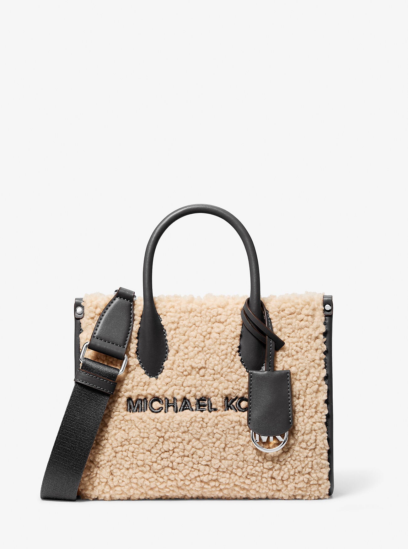Mirella Small Faux Shearling Crossbody Bag Black Black