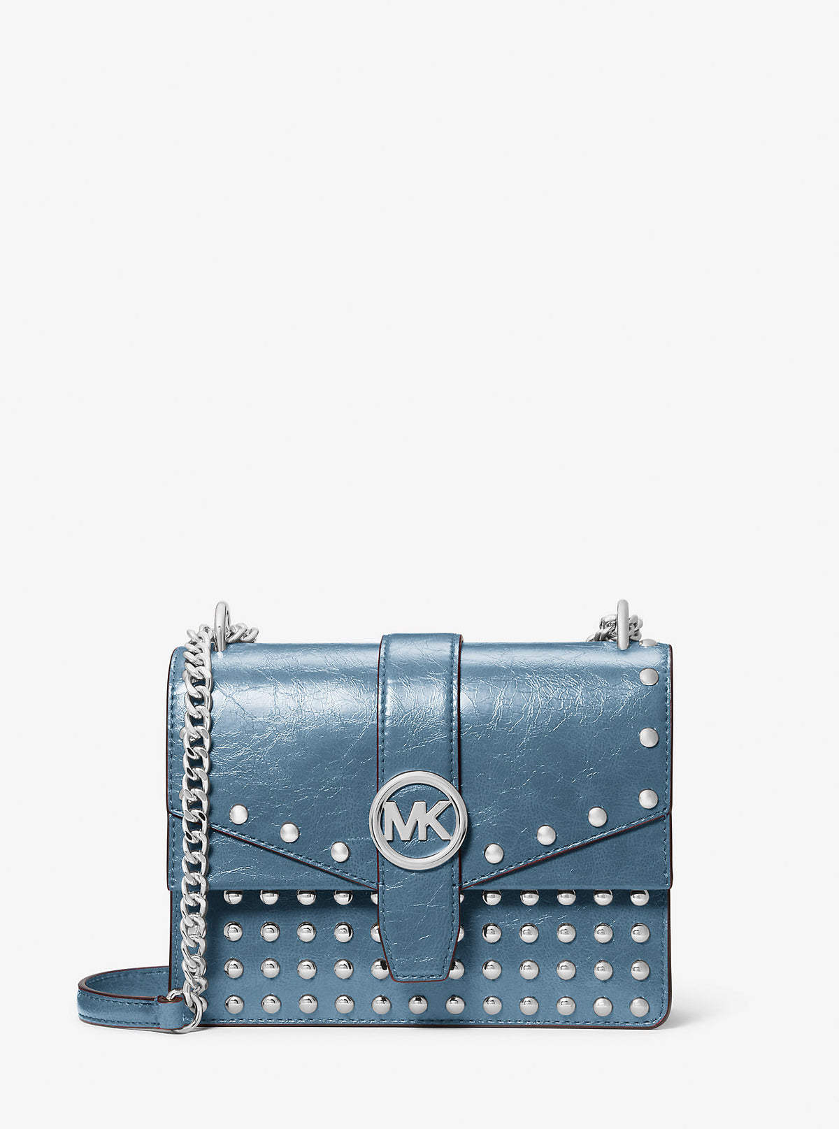 Greenwich Small Studded Distressed Crossbody Bag Cornflower Cornflower