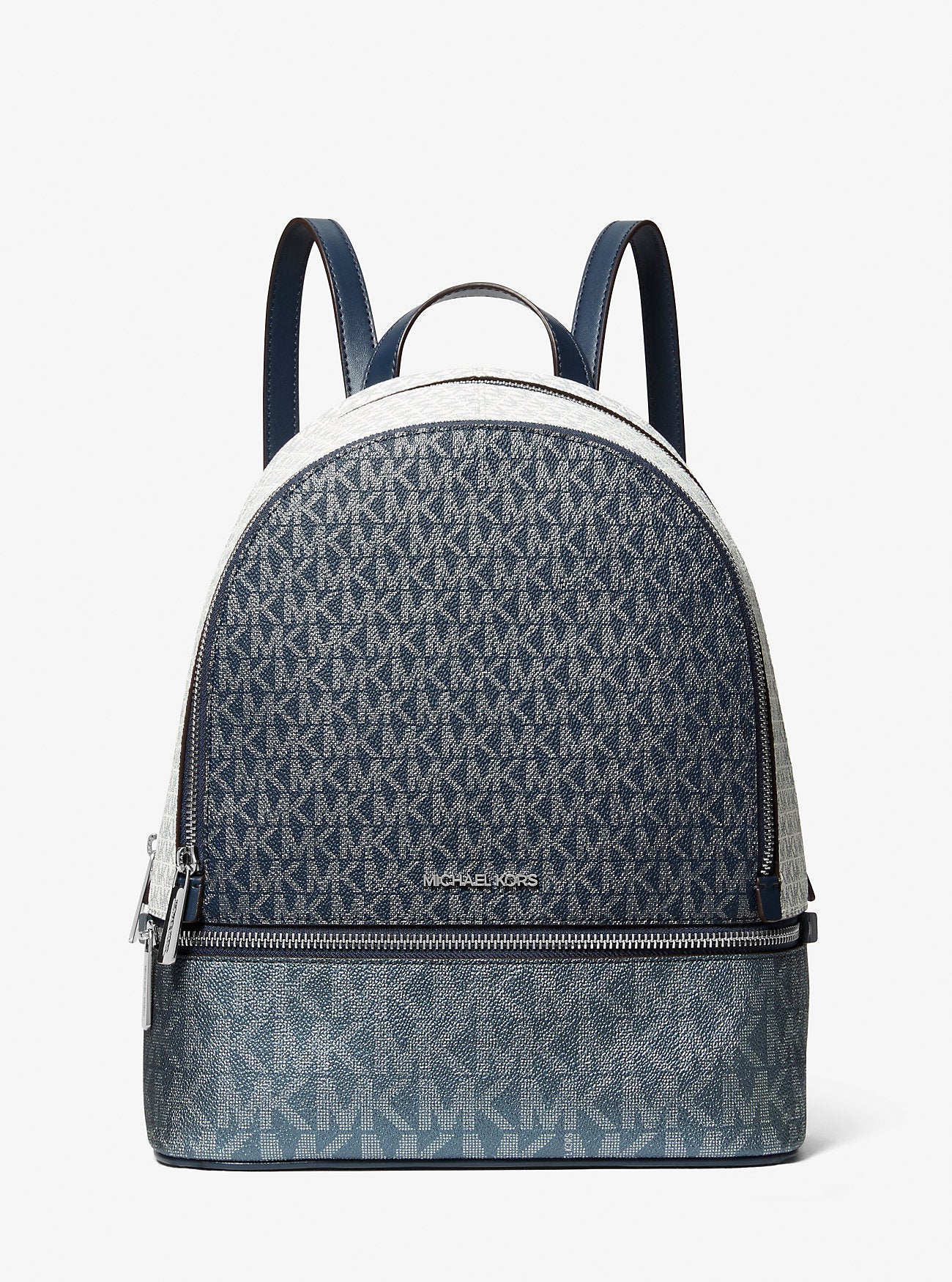 Rhea Medium Metallic Signature Logo Backpack Navy Navy