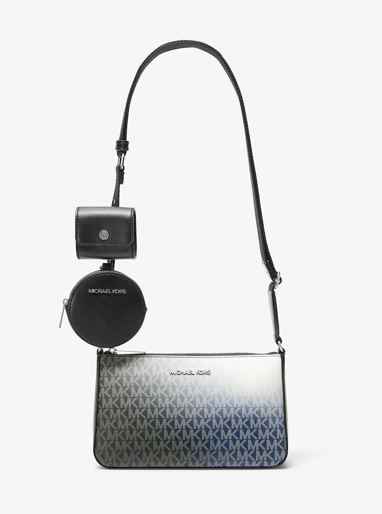 Jet Set Small Ombre Signature Logo Crossbody Bag with Case for Apple Airpods Pro® Black Combo Black Combo