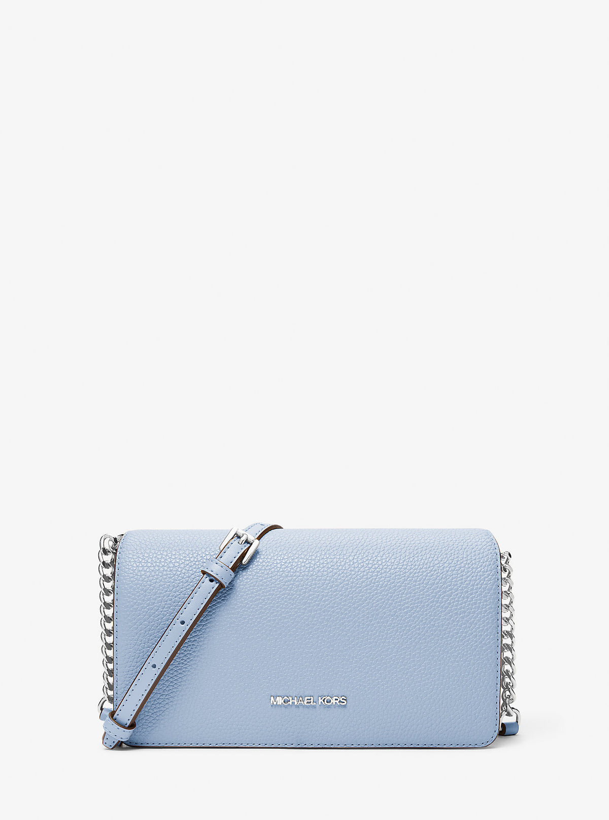 Jet Set Travel Medium Pebbled Leather Crossbody Bag Pale Ocean Pale Ocean