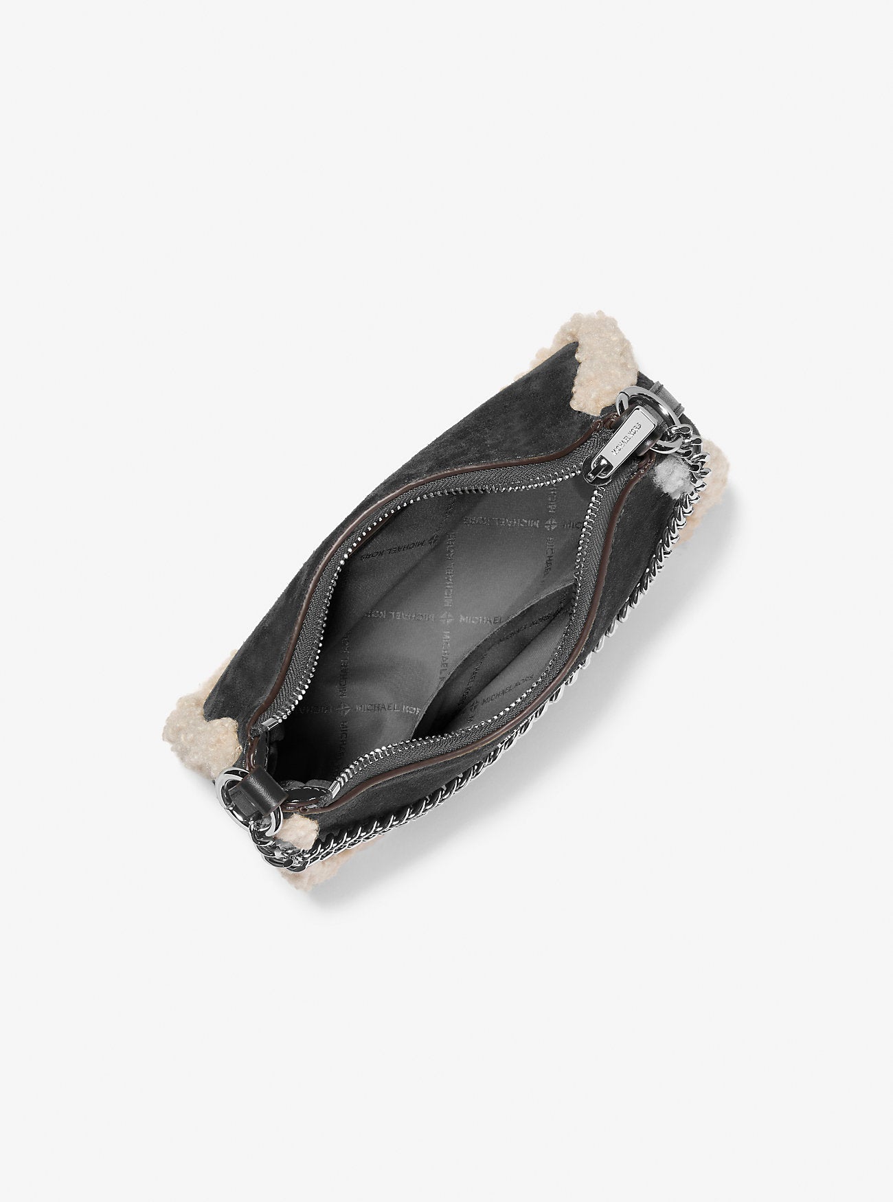 Jet Set Small Suede and Faux Shearling Convertible Crossbody Bag Black Black