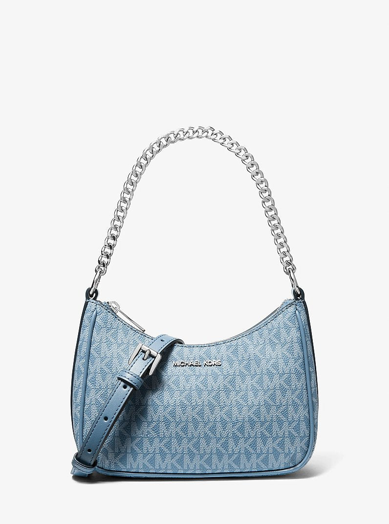 Jet Set Travel Small Signature Logo Convertible Pochette Denim Denim
