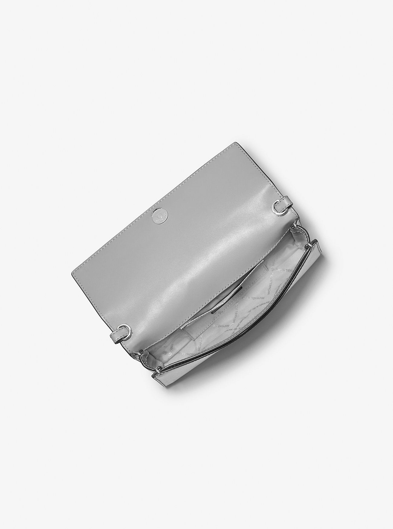 Jet Set Medium Embellished Leather Clutch Silver Silver