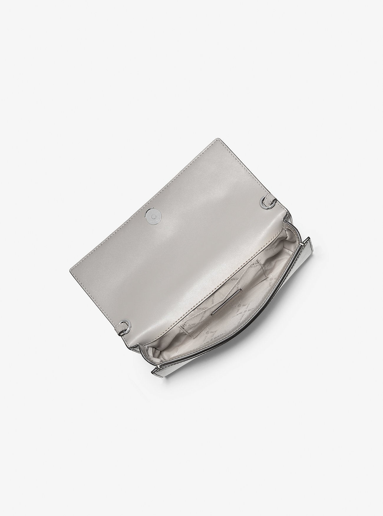 Jet Set Medium Embellished Leather Clutch Silver Silver