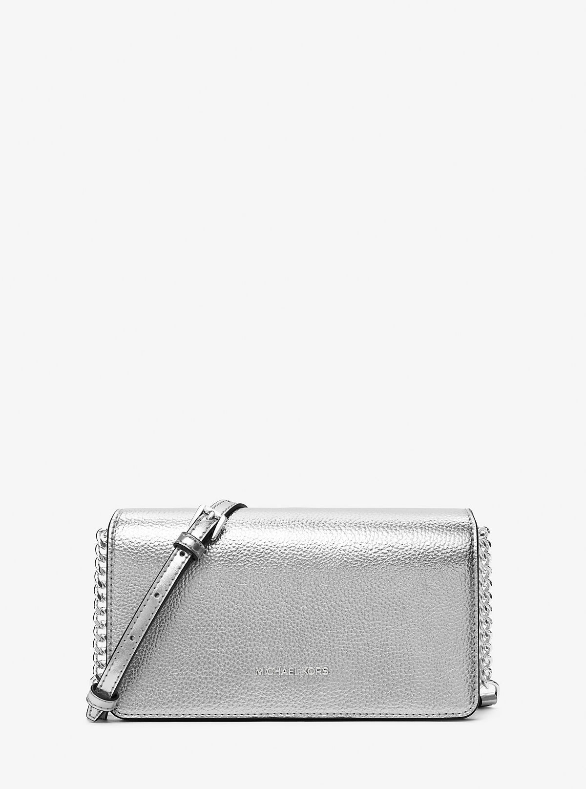 Jet Set Medium Metallic Crossbody Bag Silver Silver