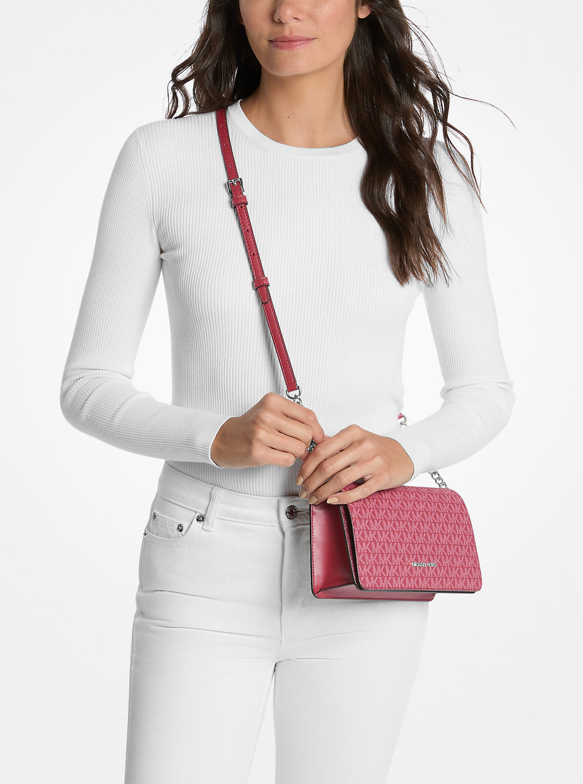 Jet Set Signature Logo Crossbody Bag Dk Raspberry Dk Raspberry