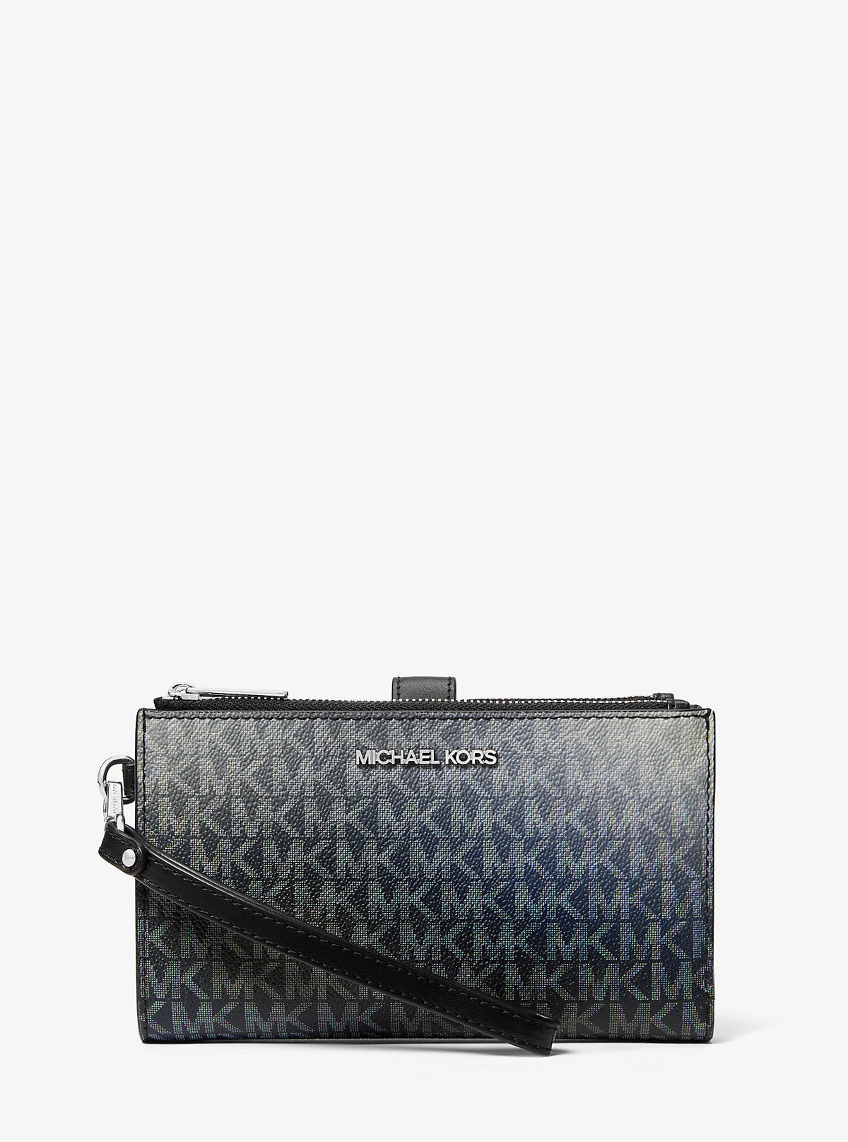 Jet Set Large Ombre Signature Logo Wristlet Black Combo Black Combo