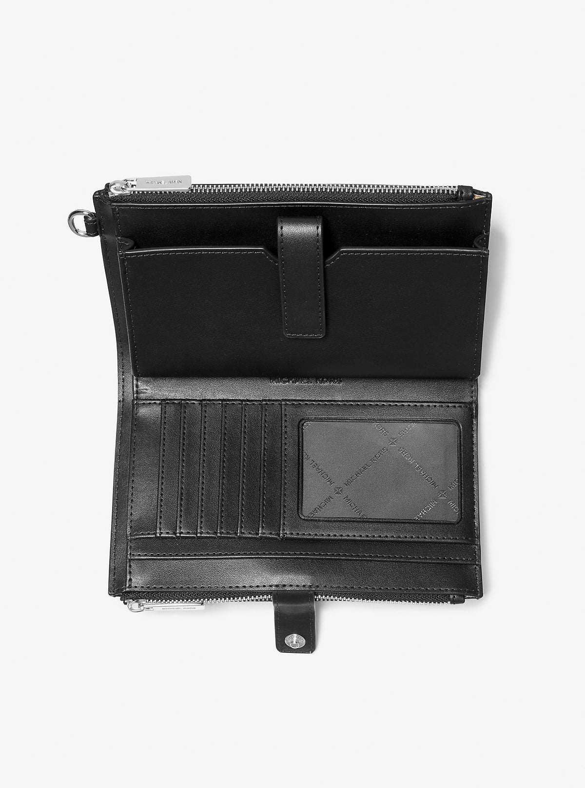 Jet Set Large Ombre Signature Logo Wristlet Black Combo Black Combo
