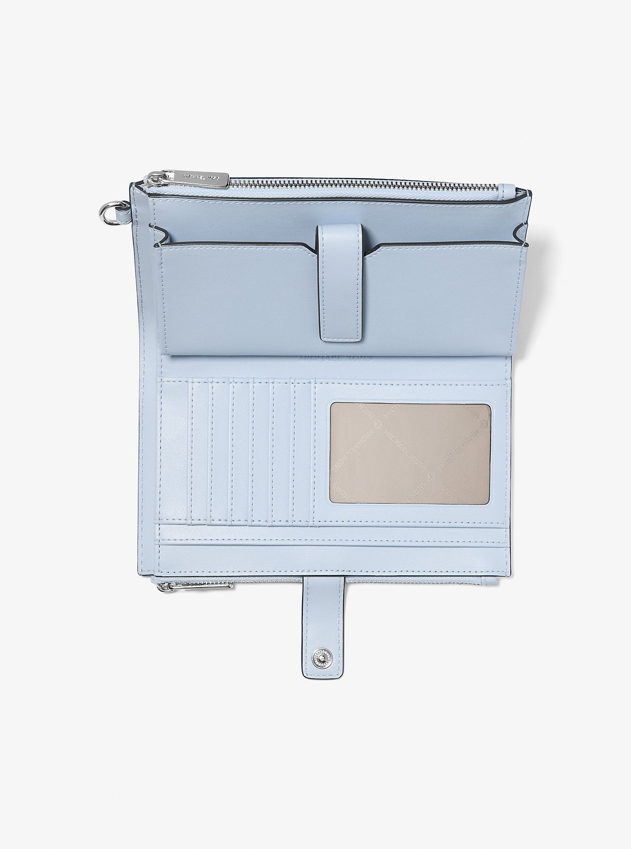 Jet Set Large Ombre Signature Logo Wristlet Pale Ocean Pale Ocean