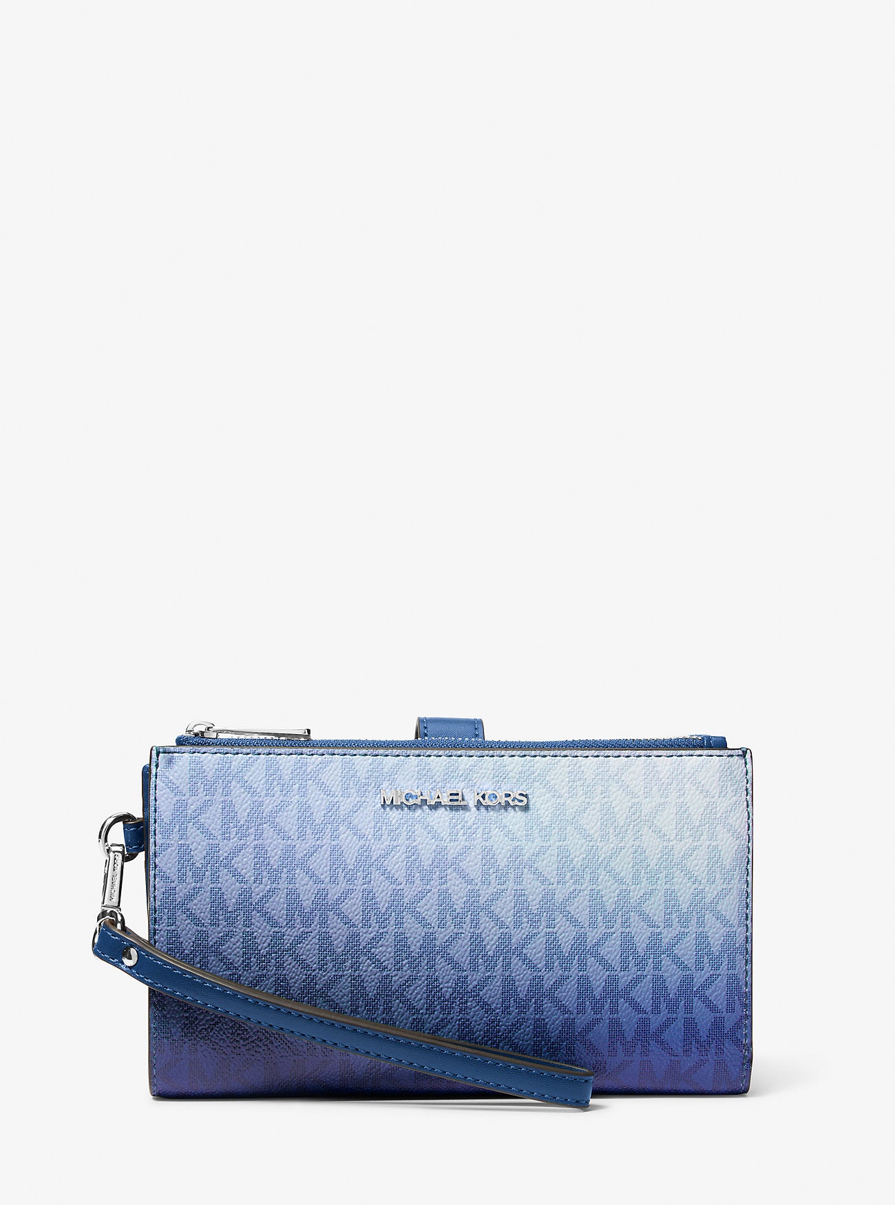 Jet Set Large Ombre Signature Logo Wristlet Galaxy Blue Galaxy Blue