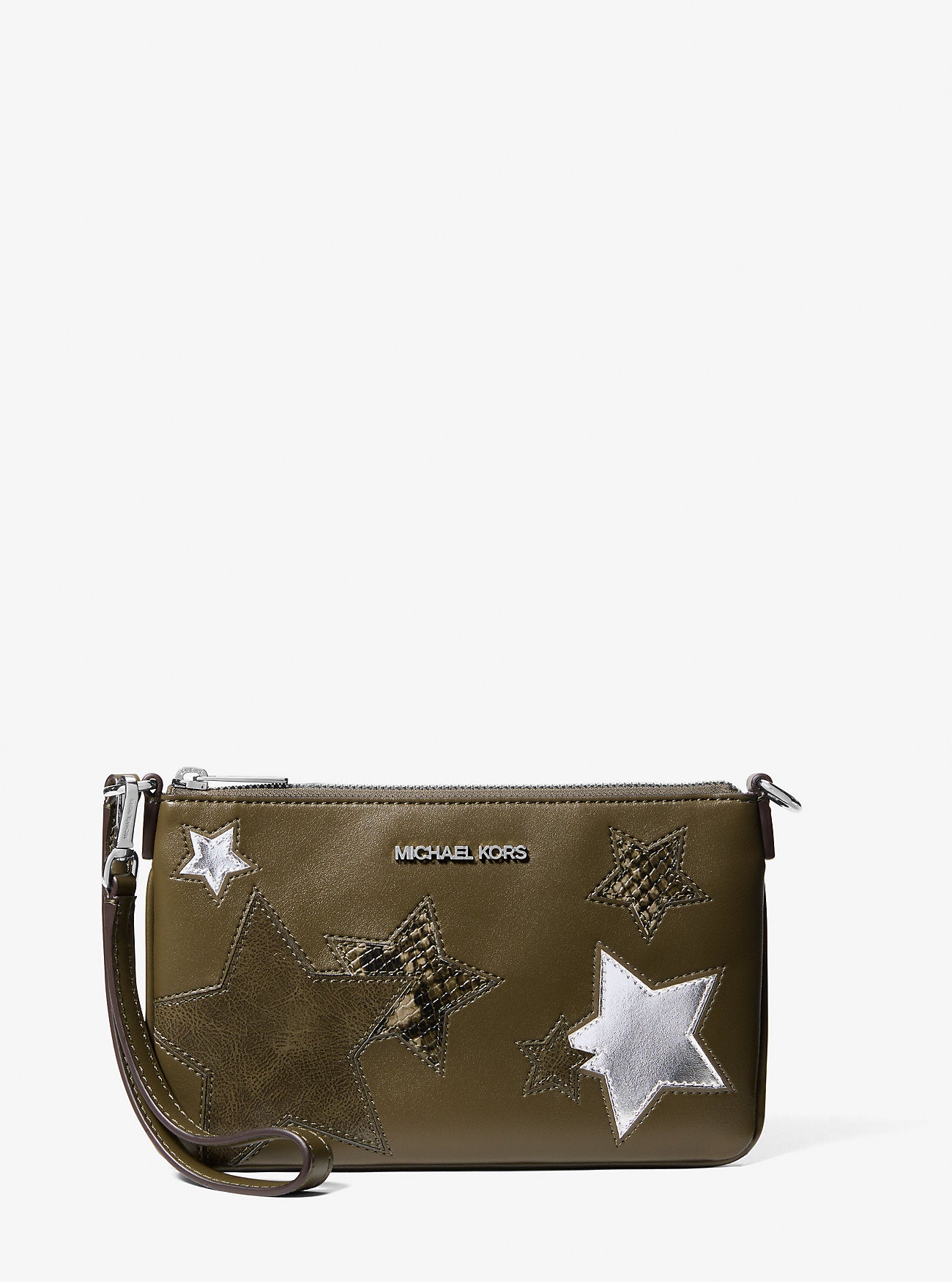 Jet Set Small Printed Wristlet Olive Olive