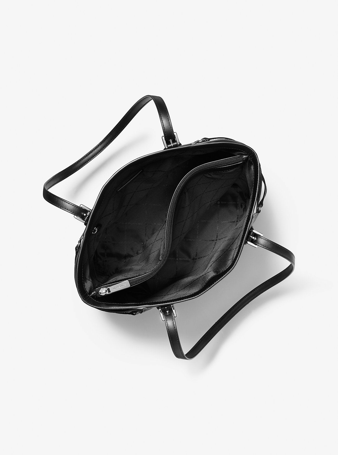 Voyager Large Color-Block Metallic Signature Logo Tote Bag Black Black