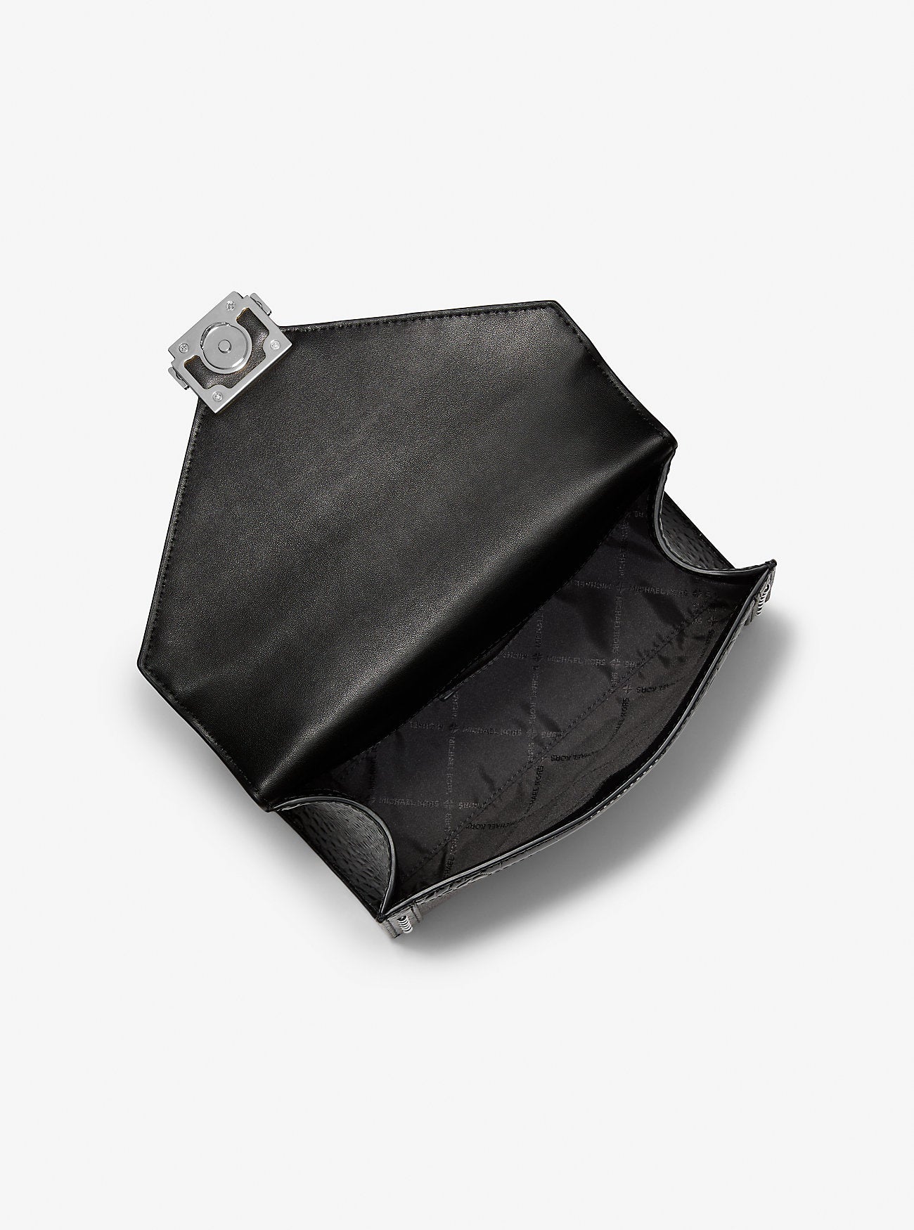 Whitney Medium Signature Logo and Leopard Print Calf Hair Shoulder Bag Black Black