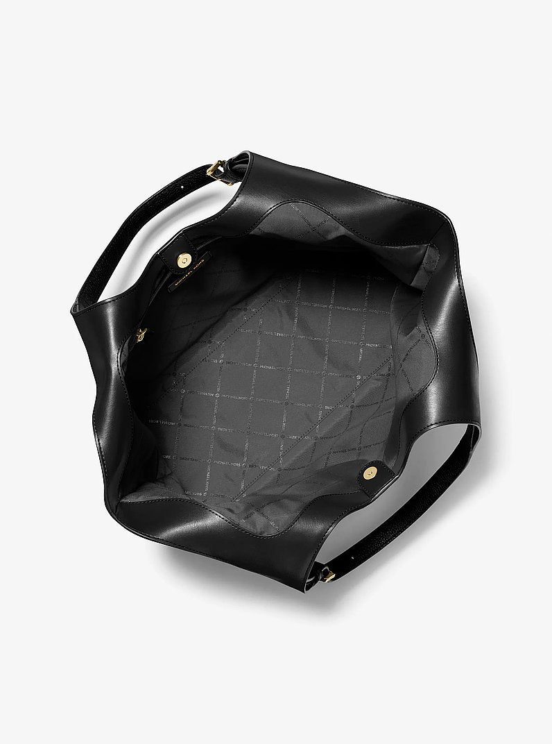 Bernie Large Pebbled Leather Tote Bag Black Black