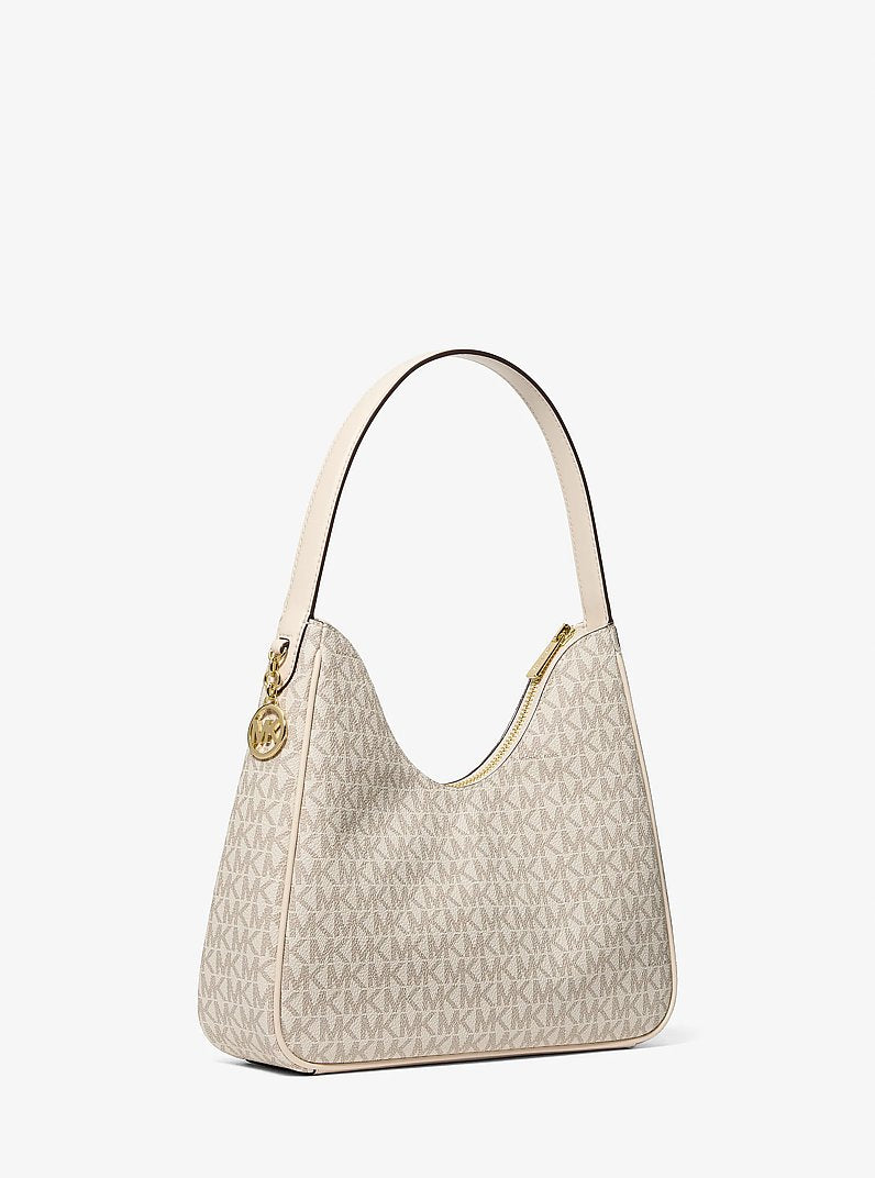 Nayla Small Signature Logo Hobo Shoulder Bag Lt Crm Multi Lt Crm Multi